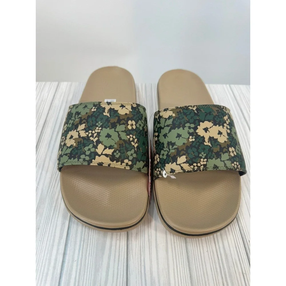 Vans Mte La Costa Slide-On Mens 13 Floral Green Camo Sandals VN000E8RCX1 NEW